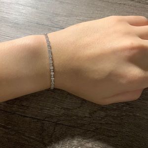 Swarovski Silver Cubic Zirconia Adjustable Bracelet